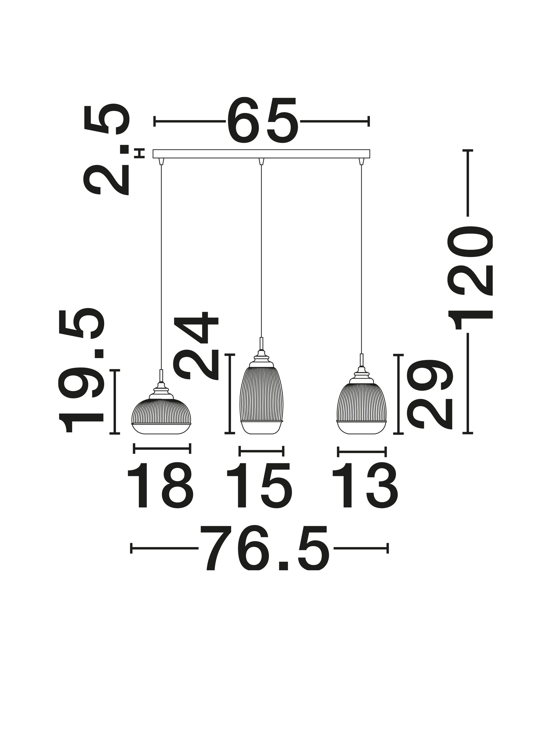 MOND | L 76.5 W 18 H 120 cm | 15 W | IP20 | Gold/Clear | Glass/Metal