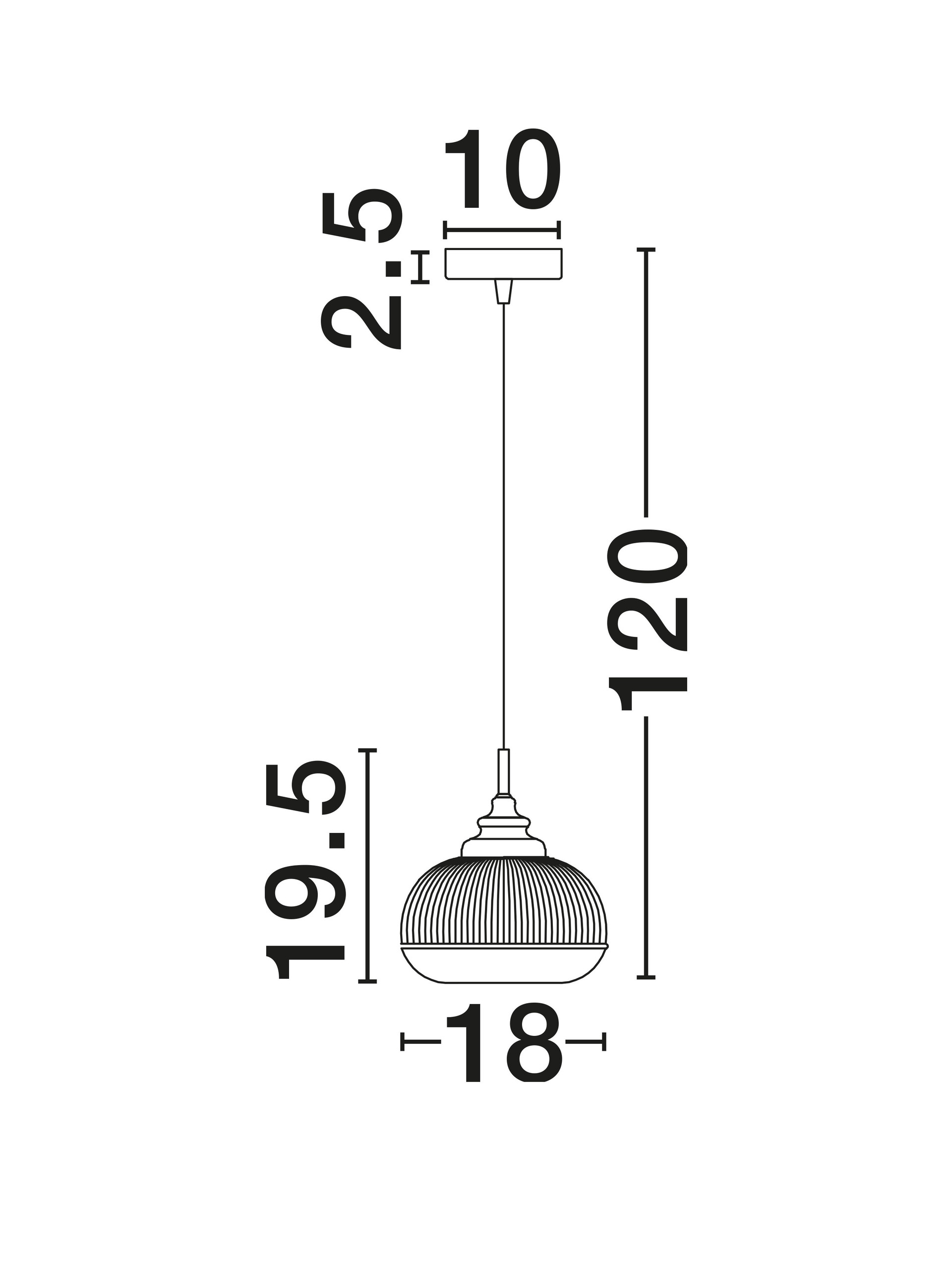 MOND | H 120 D 18 cm | 5 W | IP20 | Gold/Clear | Glass/Metal