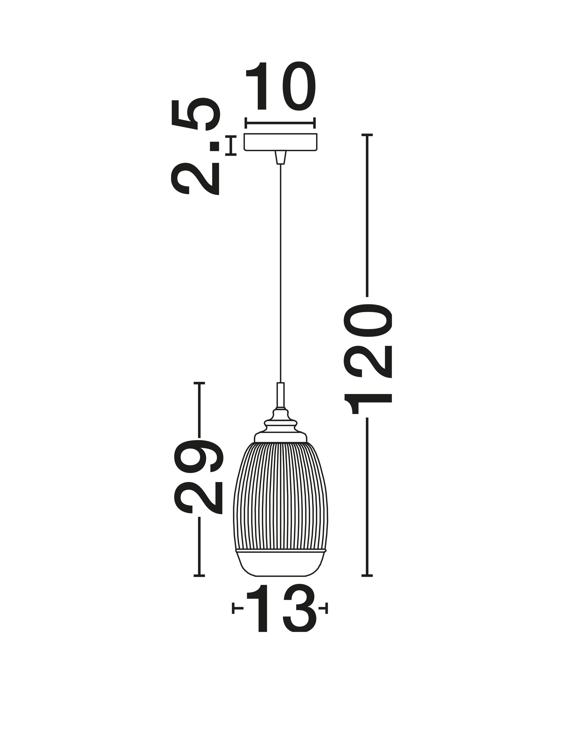 MOND | H 120 D 13 cm | 5 W | IP20 | Gold/Clear | Glass/Metal