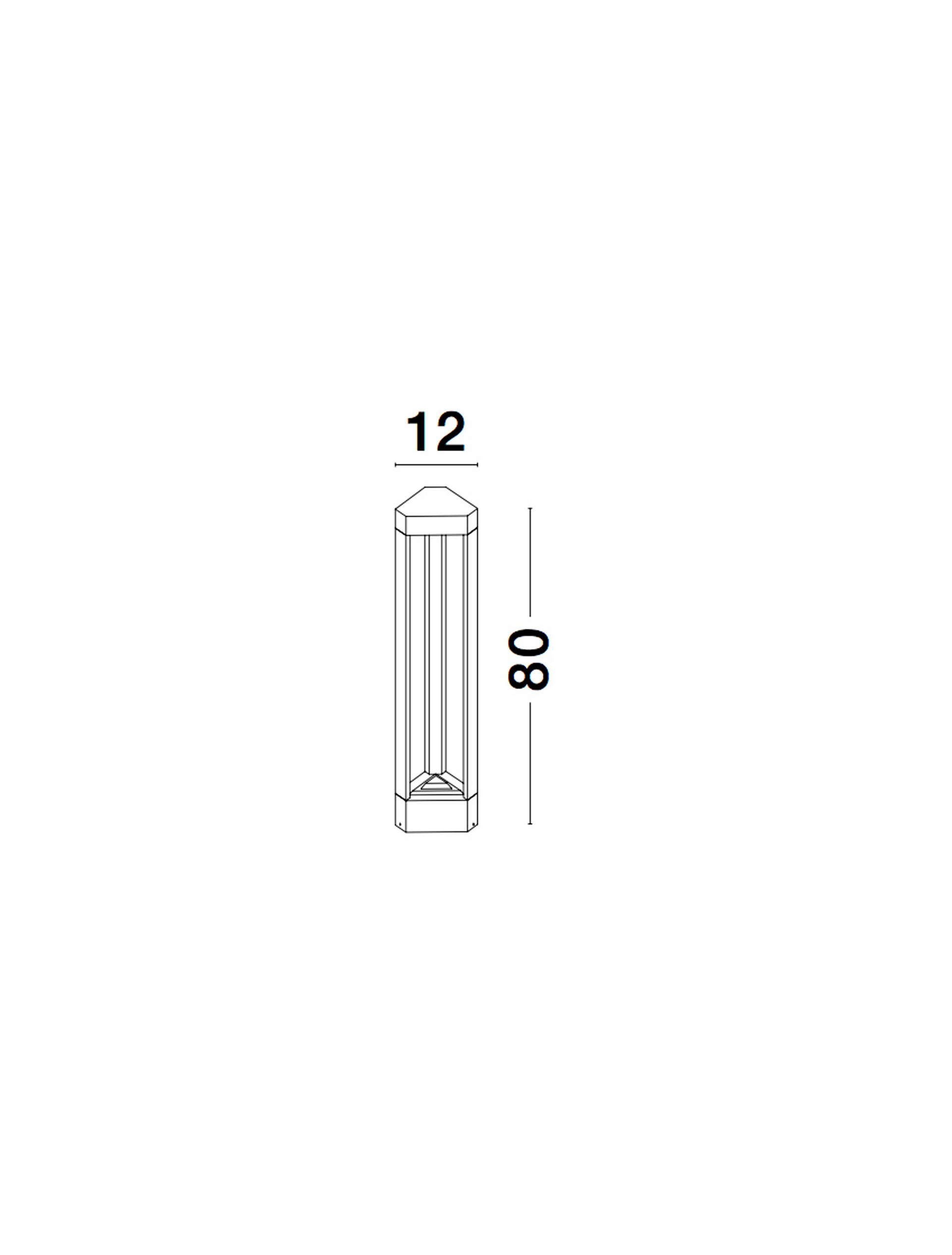 PAX | L 13.5 W 12 H 80 cm | 9 W | 3000 K | 715 lm | IP54 | Black | Aluminum