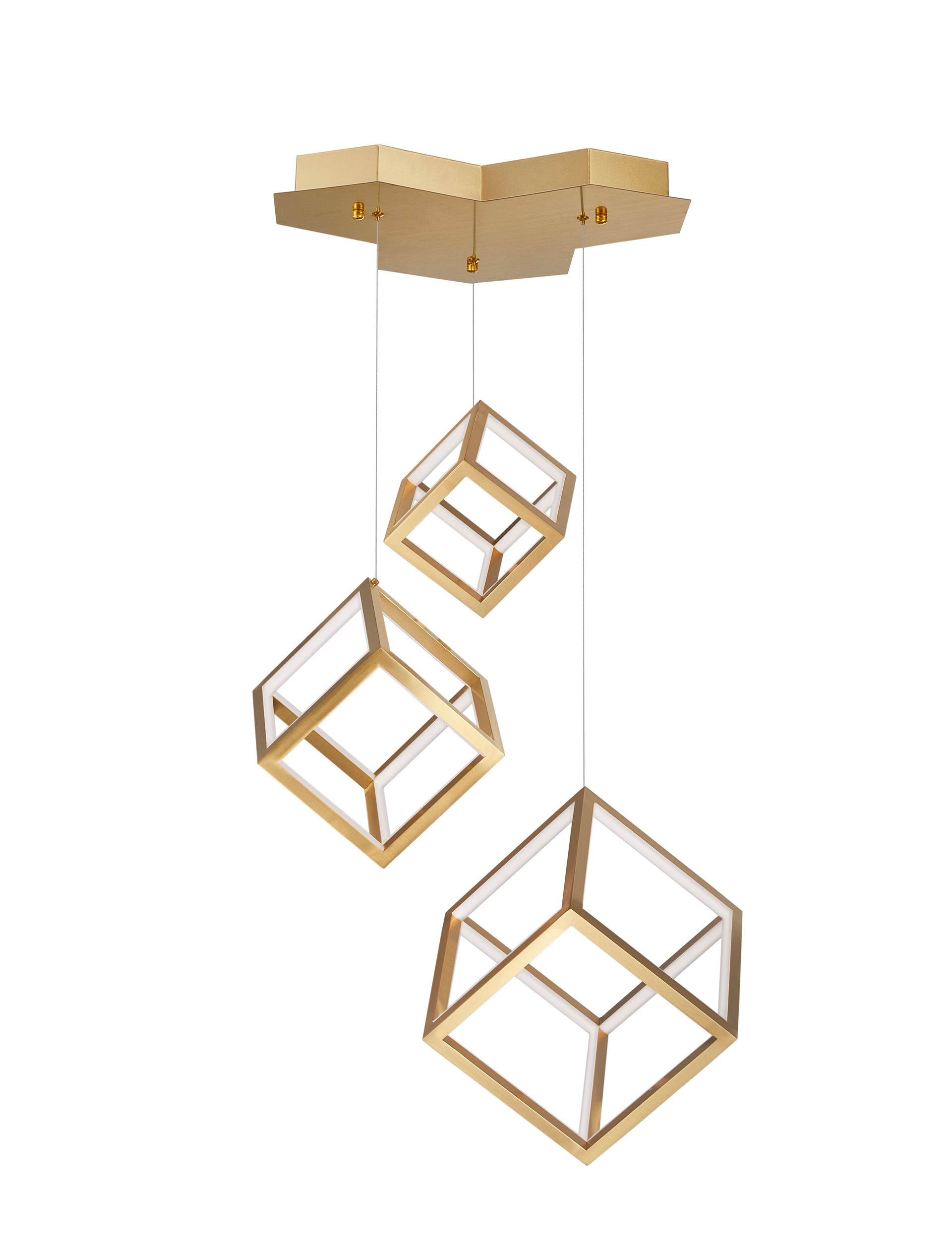 GABBIA | L 56 W 48.5 H 156 cm | 110 W | 3000 K | 8250 lm | IP20 | Gold | Aluminum/Silicone