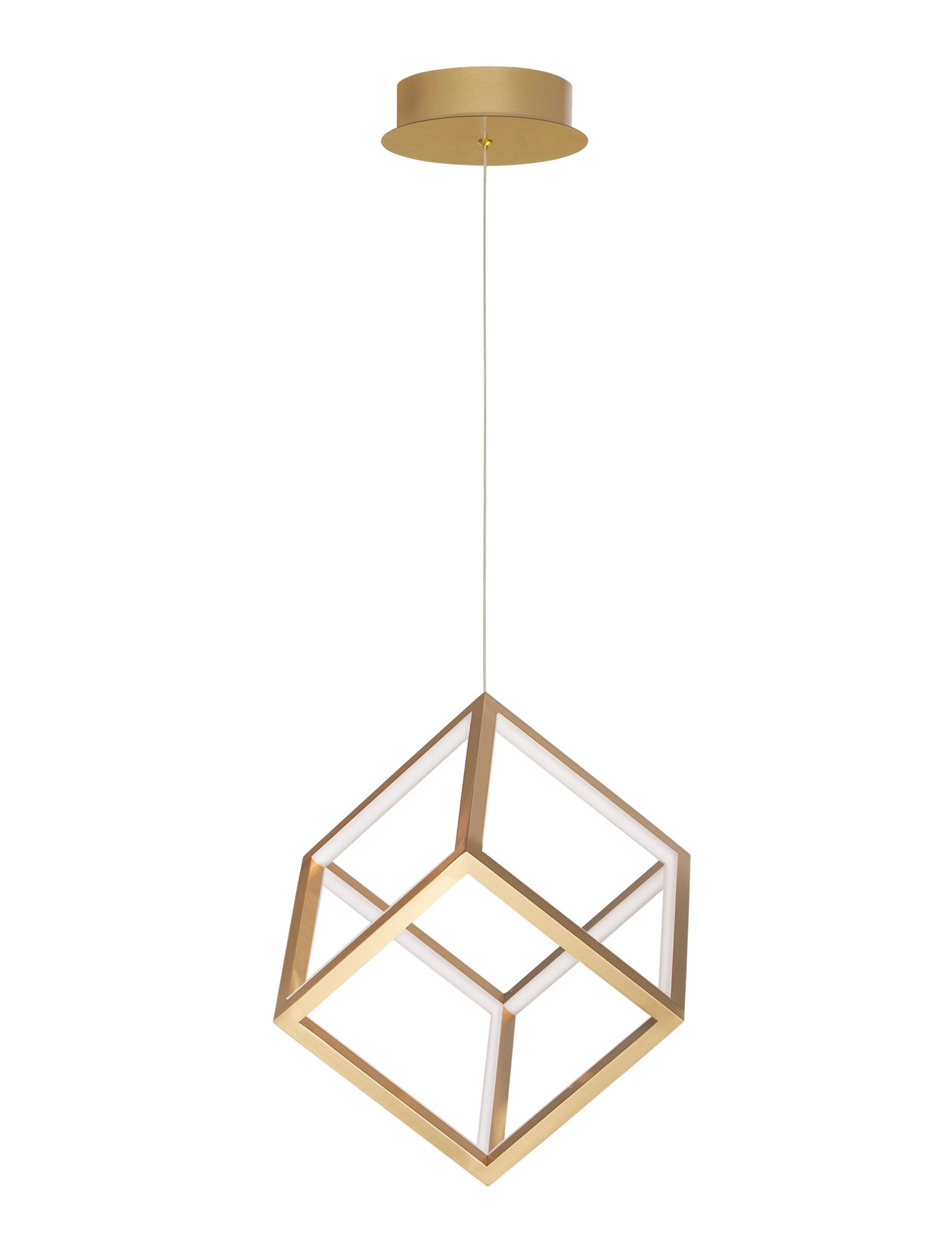 GABBIA | L 25 W 25 H 190 cm | 45 W | 3000 K | 3375 lm | IP20 | Gold | Aluminum/Silicone