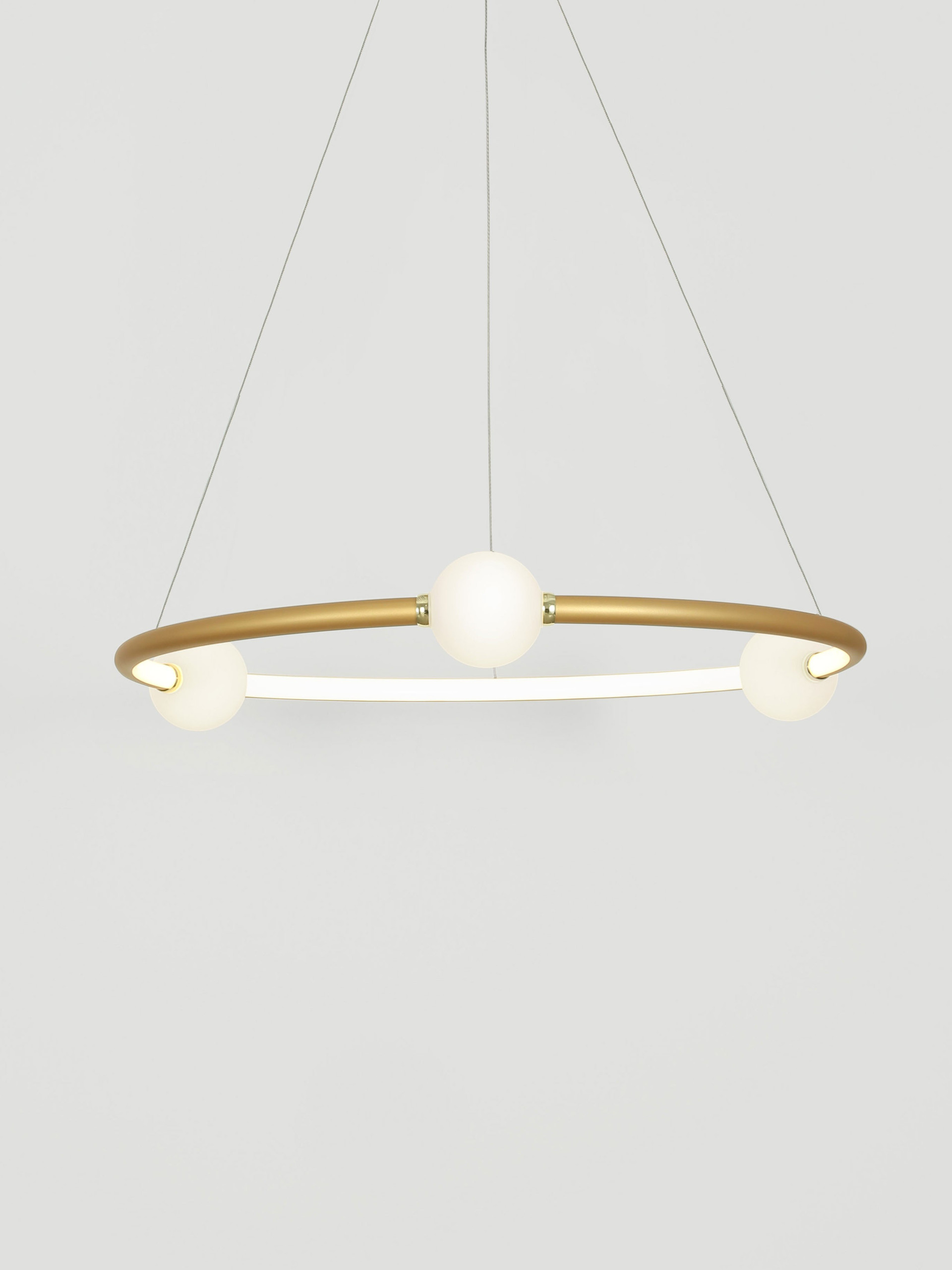 CELIA | H 120 D 64 cm | 41 W | 3000 K | 2266 lm | IP20 | White/Gold | Glass/Aluminum