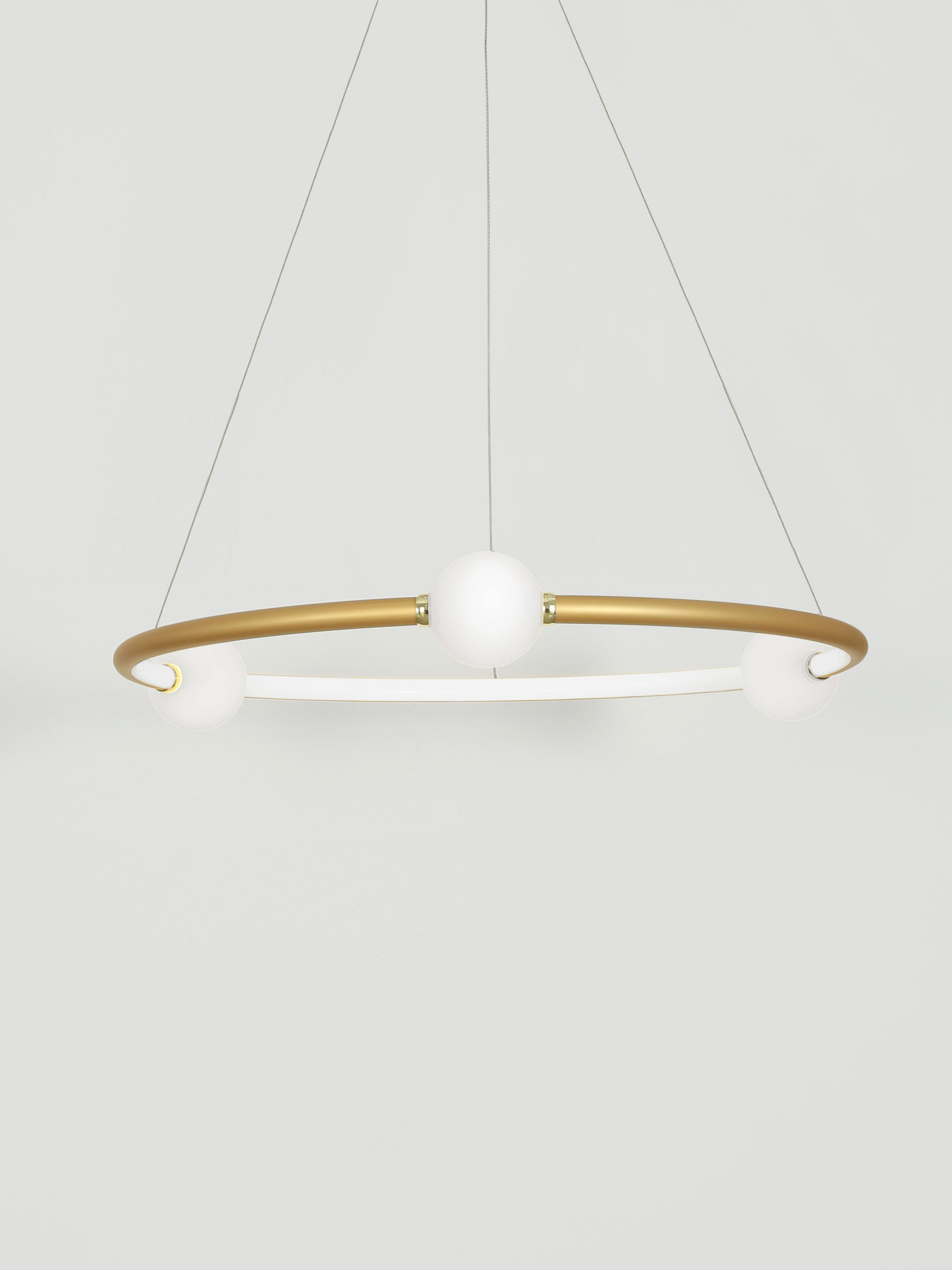 CELIA | H 120 D 64 cm | 41 W | 3000 K | 2266 lm | IP20 | White/Gold | Glass/Aluminum