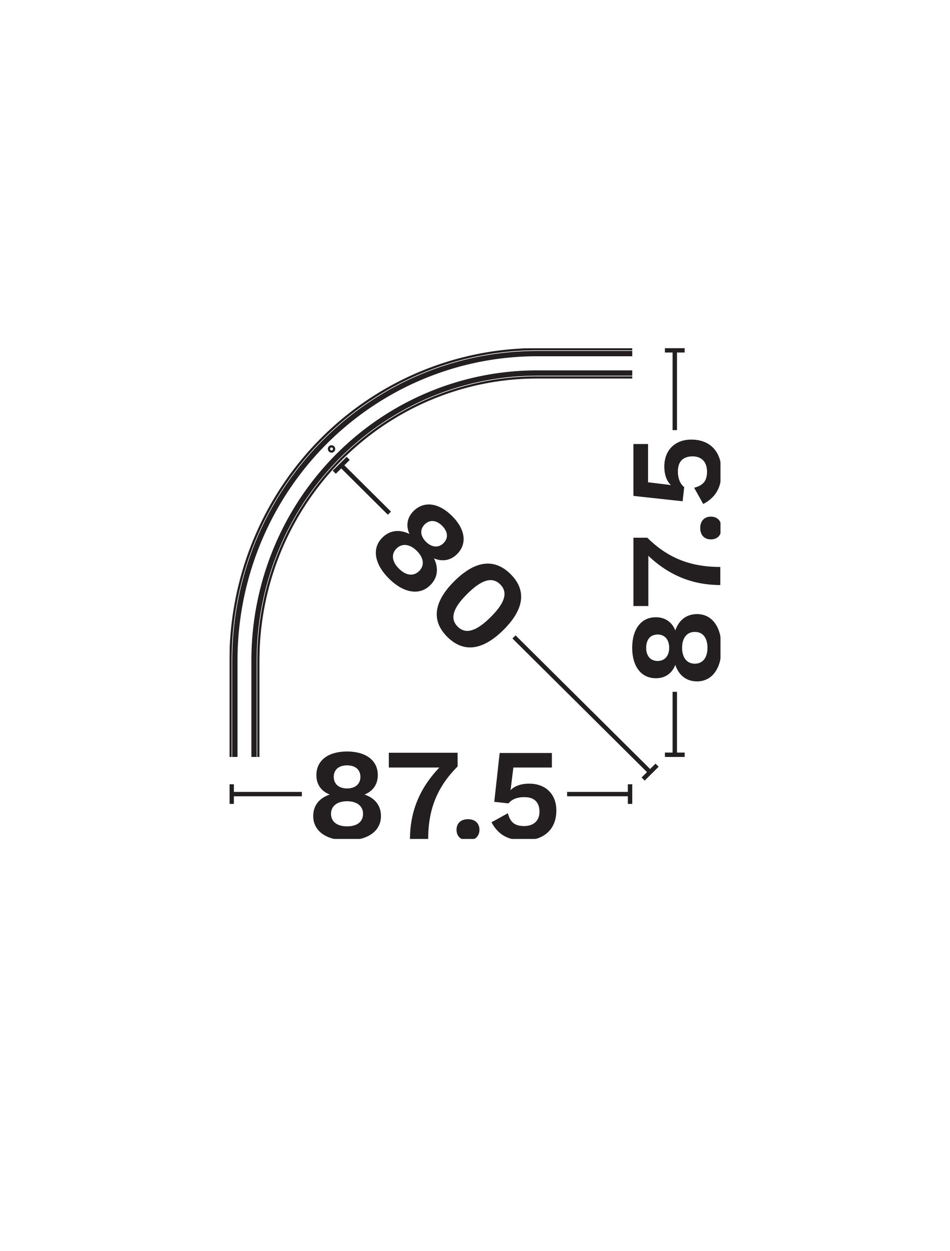 Minimal B-Track Black Curved-D160-90 thumbnail