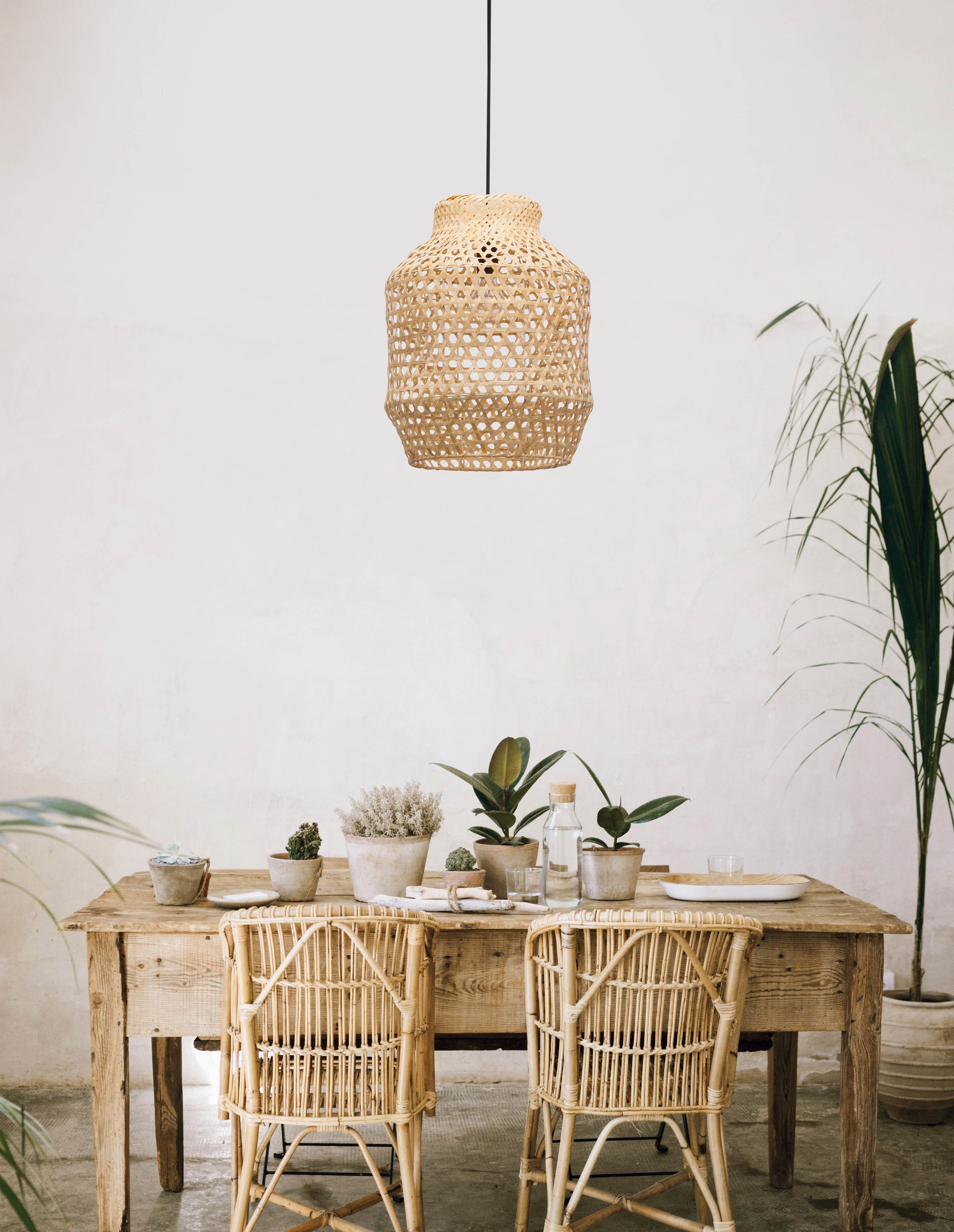 MIA | H 215 D 35 cm | 12 W | IP20 | Beige | Rattan