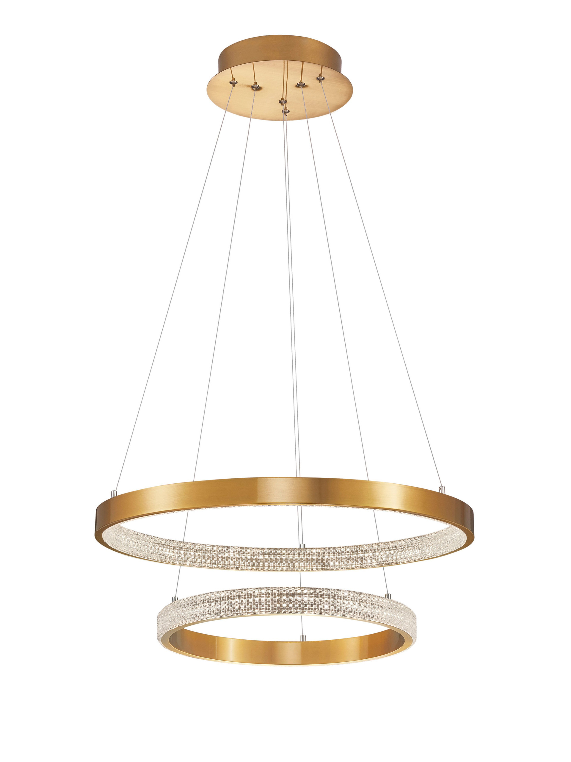 PRESTON | H 120 D 60 cm | 62 W | 3000 K | 3113 lm | IP20 | Brass | Aluminum/Acrylic