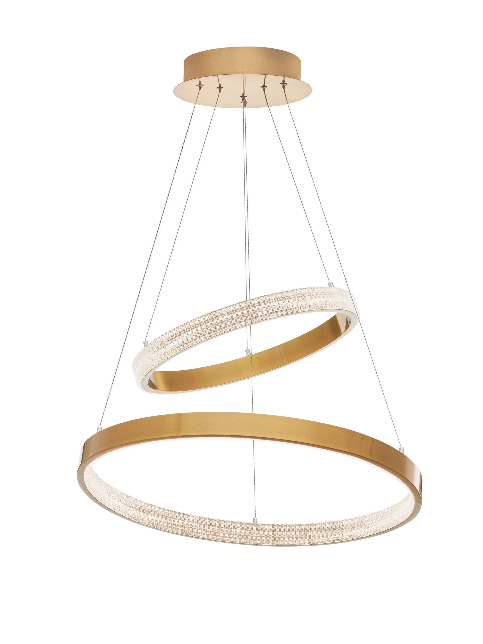 PRESTON | H 120 D 60 cm | 62 W | 3000 K | 3113 lm | IP20 | Brass | Aluminum/Acrylic