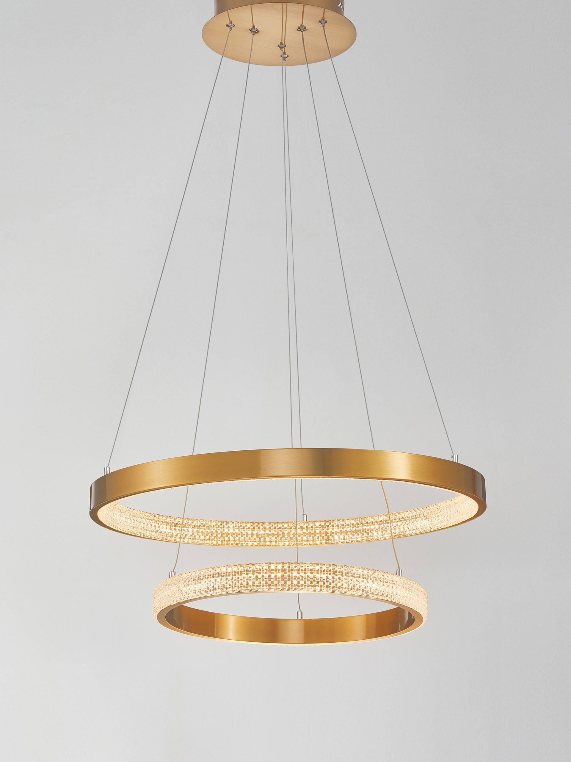 PRESTON | H 120 D 60 cm | 62 W | 3000 K | 3113 lm | IP20 | Brass | Aluminum/Acrylic