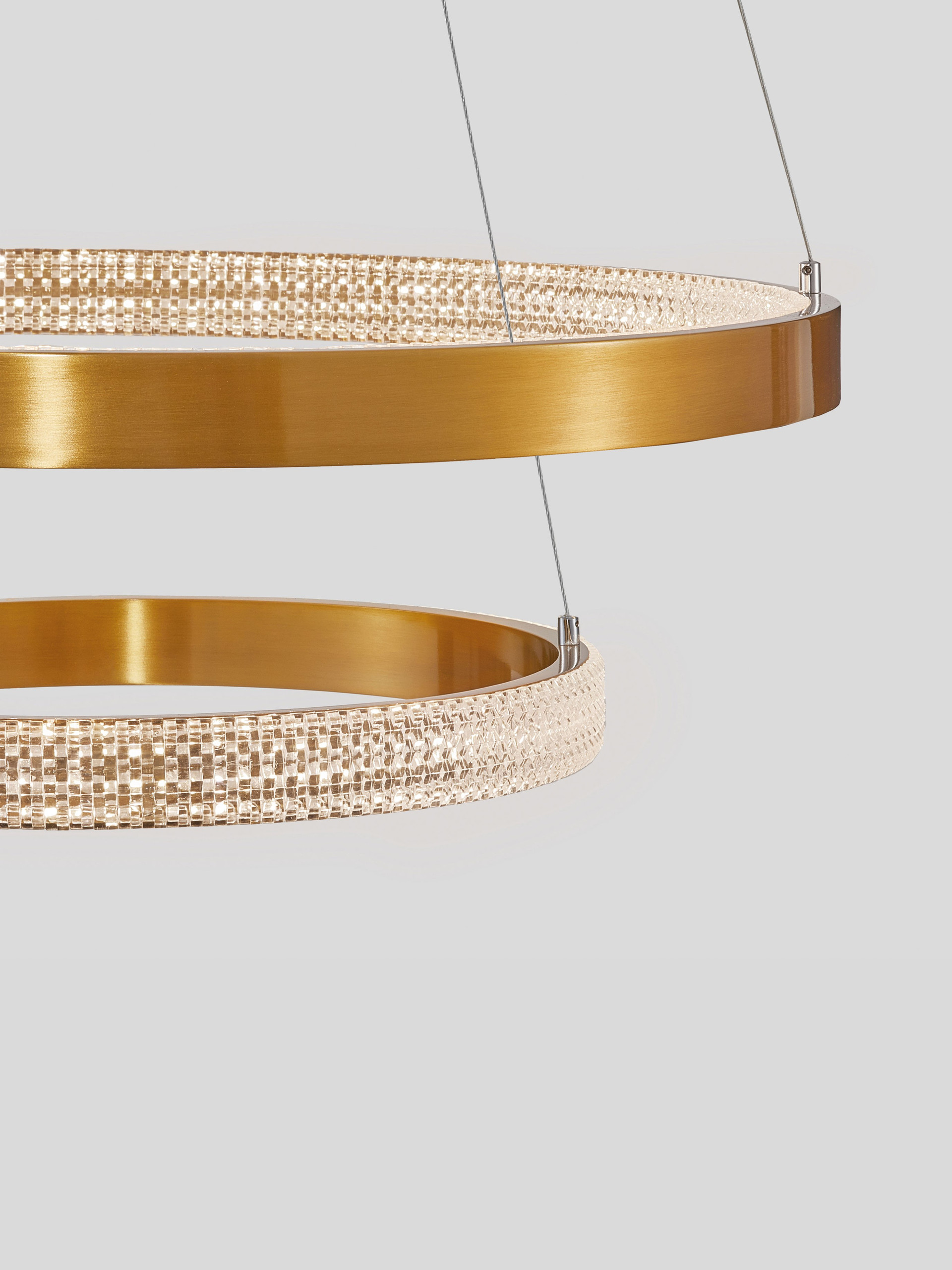 PRESTON | H 120 D 60 cm | 62 W | 3000 K | 3113 lm | IP20 | Brass | Aluminum/Acrylic