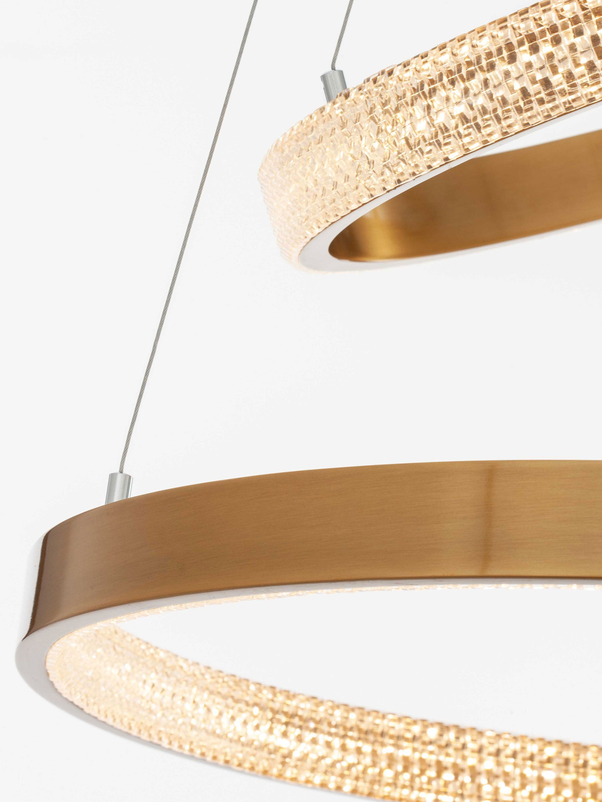 PRESTON | H 120 D 60 cm | 62 W | 3000 K | 3113 lm | IP20 | Brass | Aluminum/Acrylic