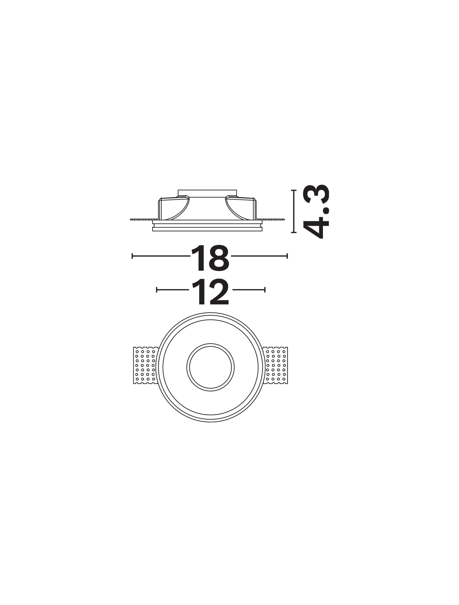 Gol W-TL-D12 | H 4.3 D 12 cm | 10 W | IP20 | White | Gypsum
