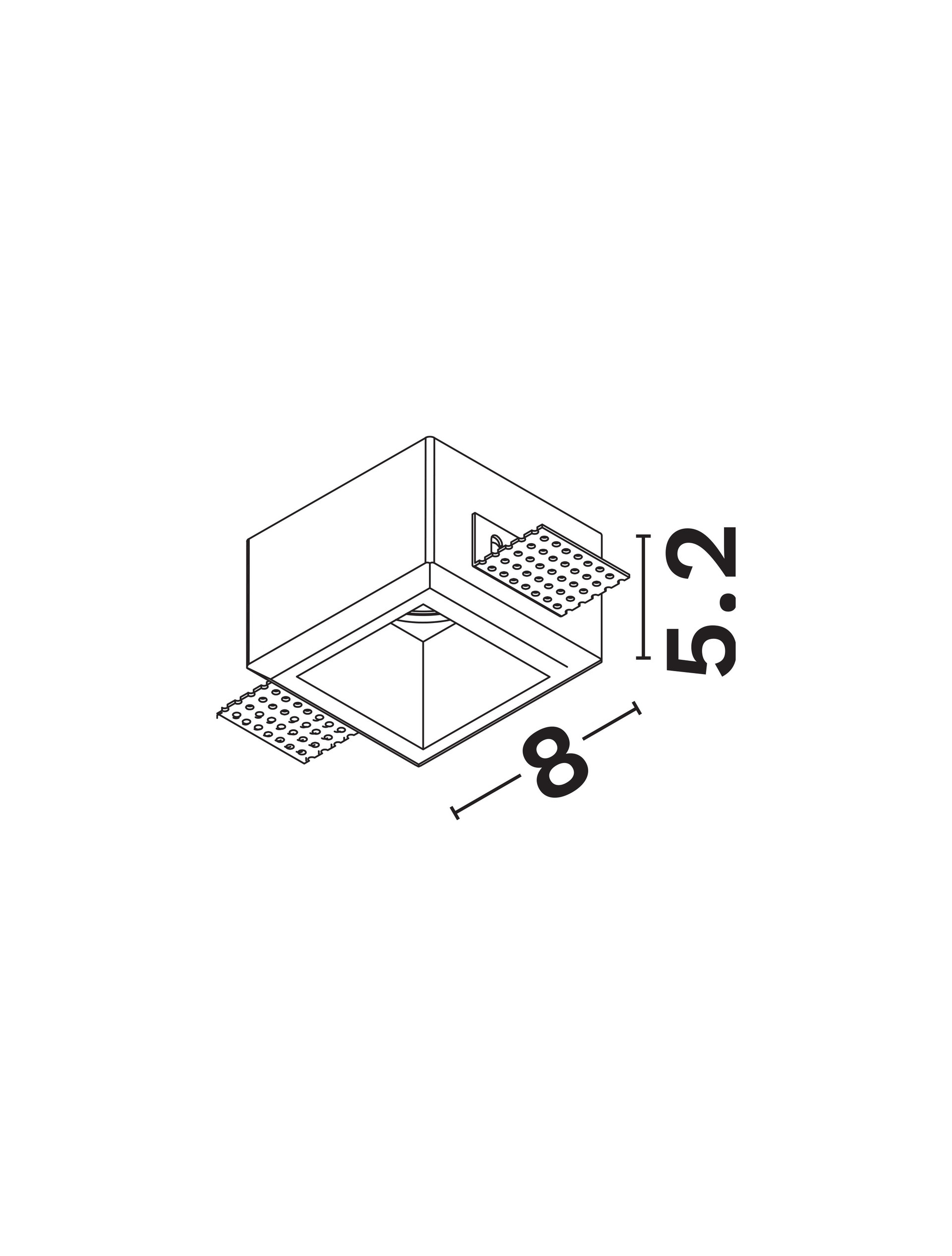 Cosimo W-8W-TL-D8 | L 8 W 8 H 5.2 cm | 10 W | IP20 | White | Gypsum