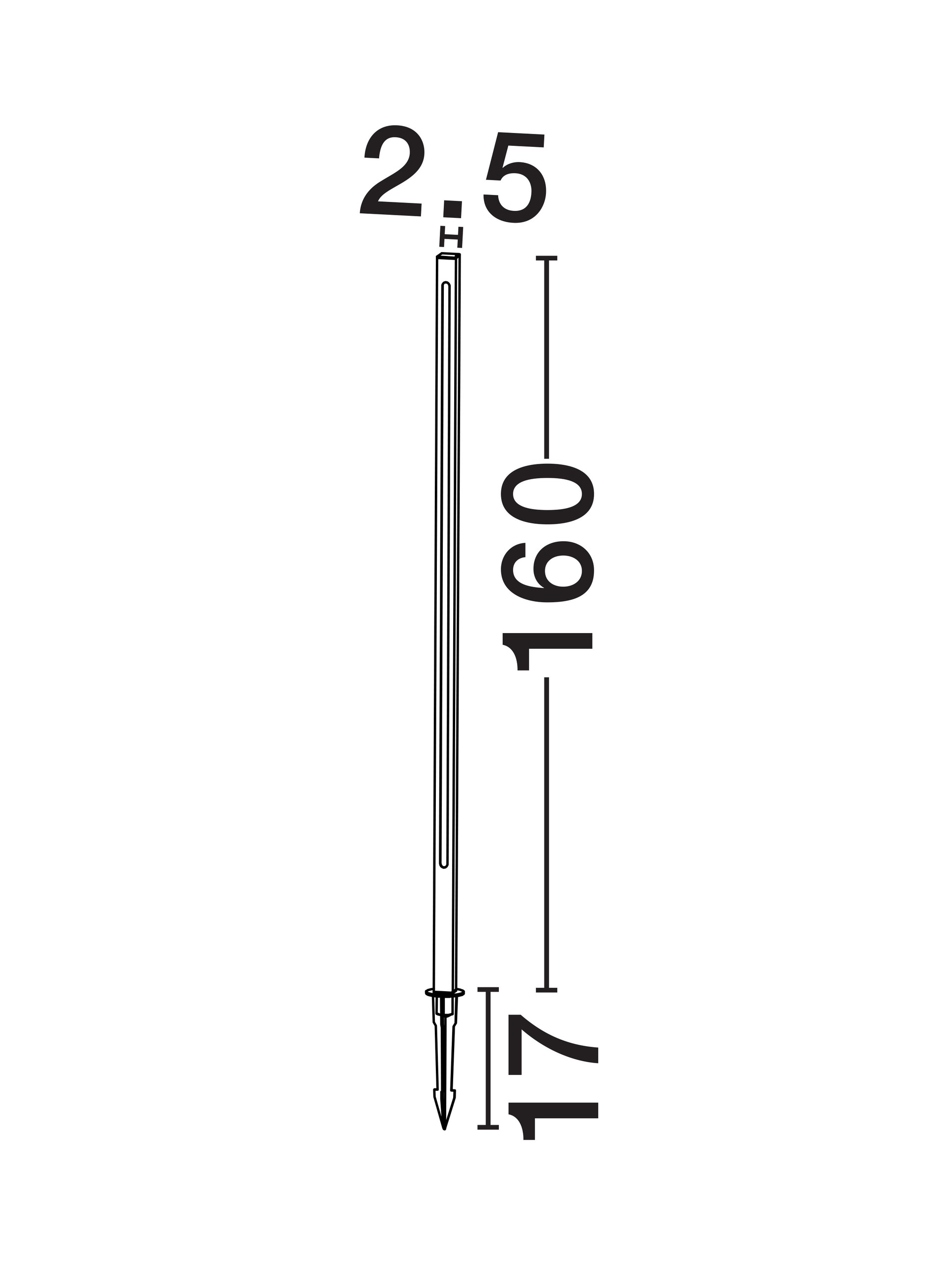 EVEN | L 2.5 W 2.5 H 160 cm | 25 W | 3000 K | 1070 lm | IP65 | Black | Aluminum